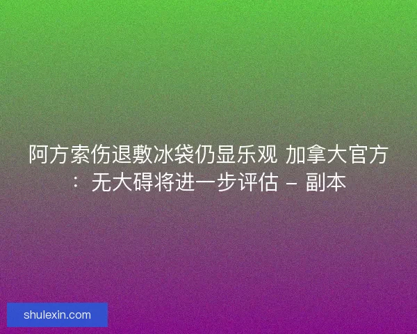 阿方索伤退敷冰袋仍显乐观 加拿大官方：无大碍将进一步评估 - 副本