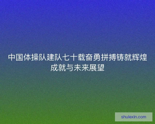 中国体操队建队七十载奋勇拼搏铸就辉煌成就与未来展望